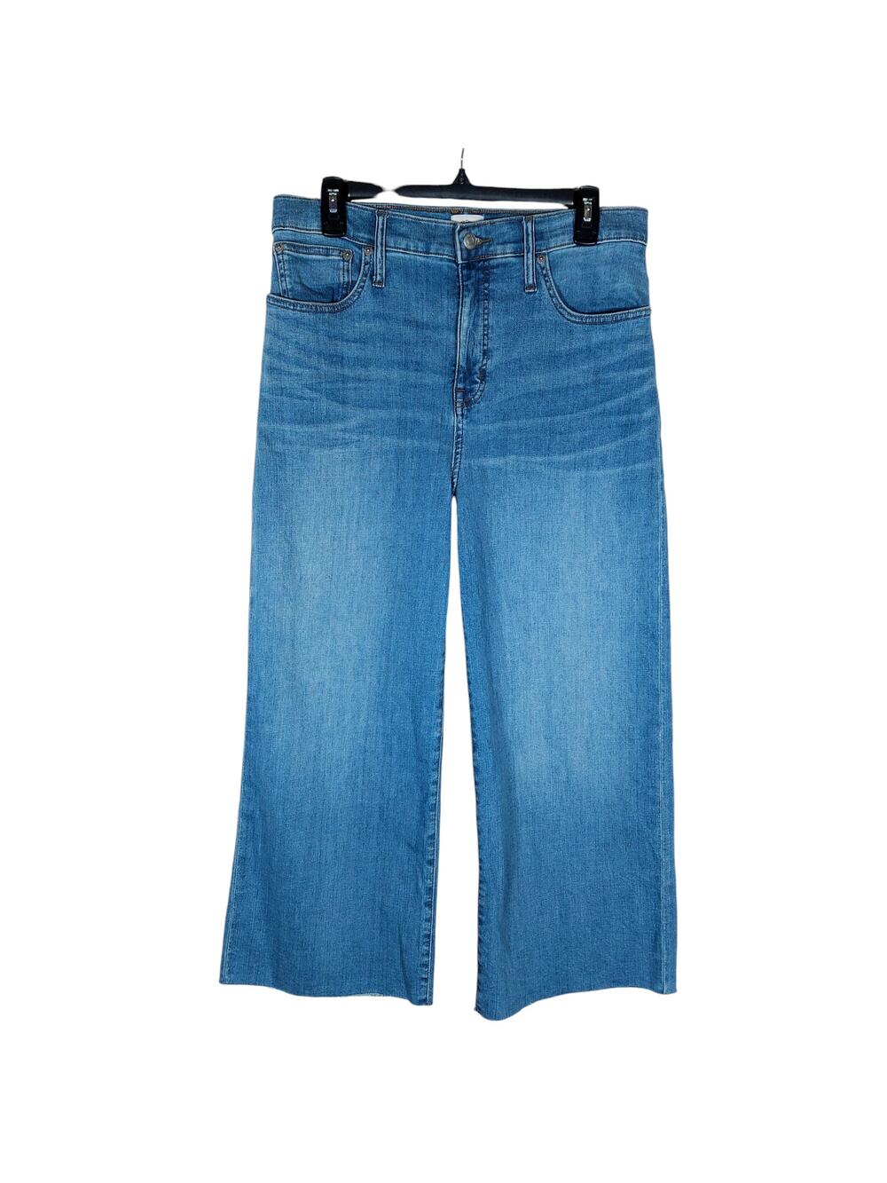 J Crew Denim Womens Slim Wide Leg Jeans 31 Light Wash Cropped Casual Soft Chic